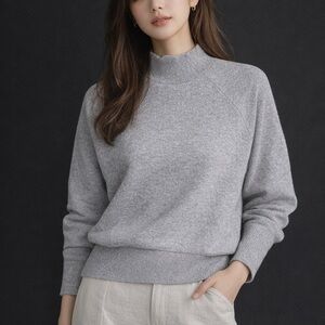 Maeve Light Beige Turtleneck Sweater
